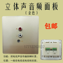 White Audio Panel Golden Audio Panel Stéréo Audio Socket 86 Type Concealed TV Background Wall