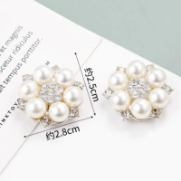 G-13-3 серебряная тарелка с большим жемчужным цветком и бриллиантовой пряжкой