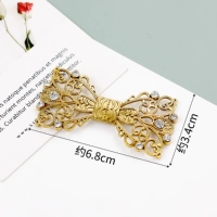 Большая пряжка с бриллиантом и бантом G-13-34 в старинном золотом стиле