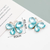 G-13-19 пряжка с синими кристаллами и бриллиантами в форме бабочки