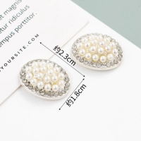 G-13-5 серебряная изогнутая цветочная тарелка с жемчугом и ромбовидной пряжкой