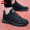 New popular men's shoes in black (leather mesh splicing)