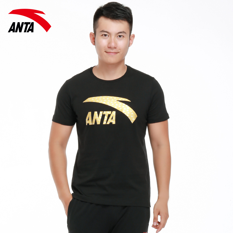 Áo thun nam Anta 2018 hè mới Áo thun nam cổ tròn thoáng khí thấm mồ hôi thể thao ngắn T áo thun gym nam