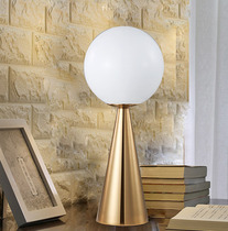 Nordic lamp post-modern luxury glass lamp American simple bedroom home warm bedside gold decorative lamp
