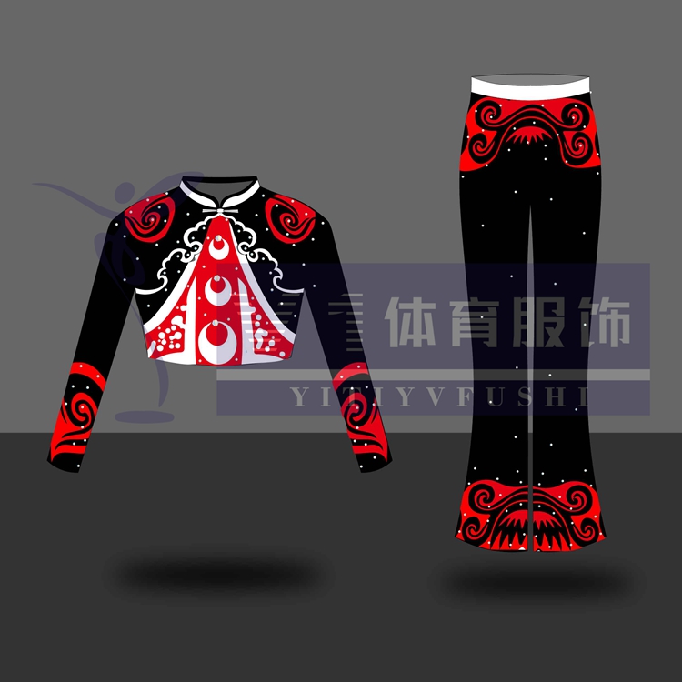 New National Wind Volkswagen Aerobics Sports Fitness Manufacturing Professional Customized Competition Clothes Velvet Fabric