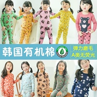 Kidspie18 cotton hữu cơ trẻ em Hàn Quốc quần áo mùa thu cho bé bộ quần thun nữ lớn không có huỳnh quang quần lót bé gái