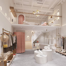 Net Red live broadcast room mens and womens clothing store decoration design renderings clothing store jewelry store decoration design physical store