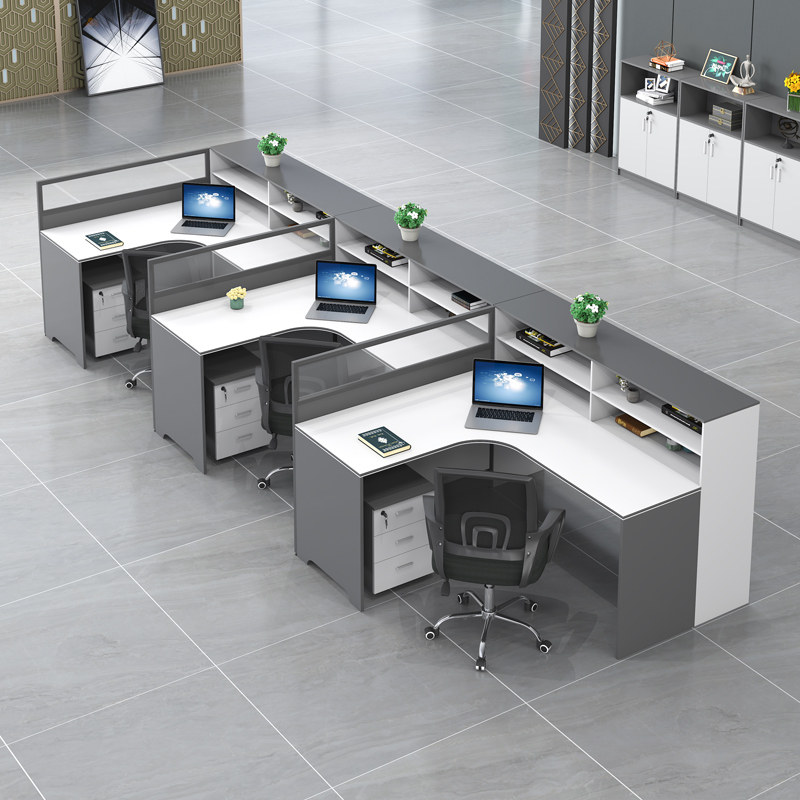 Desk Chair Composition Brief Modern Staff 2 4 6 Personnel Station Double Office Financial Screen Holder