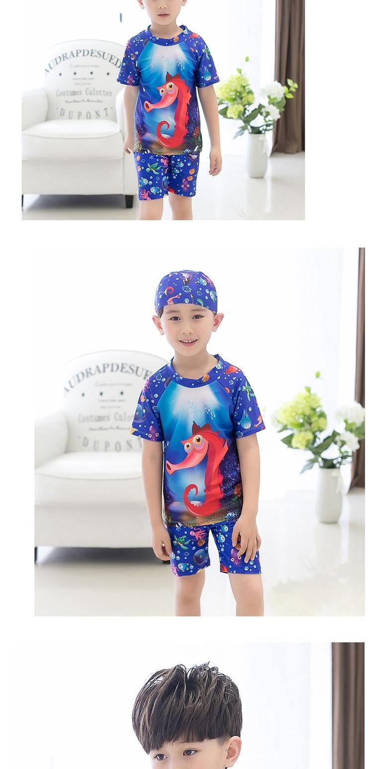 Đồ bơi bé trai võ sĩ trẻ em chia bé bé tập bơi thân quần mũ chống nắng khủng long tay ngắn phù hợp với lướt sóng - Bộ đồ bơi của Kid đồ bơi con gái