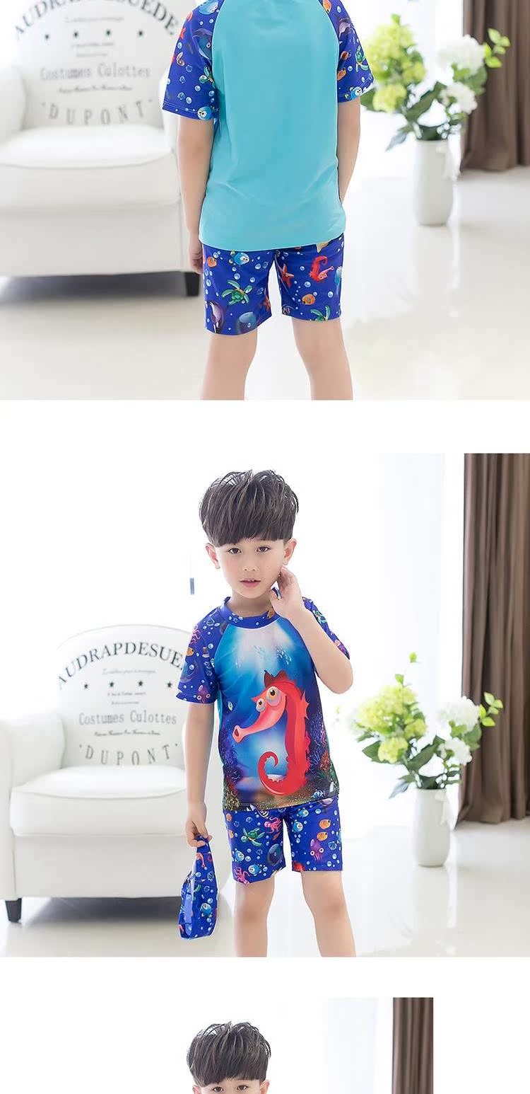Đồ bơi bé trai võ sĩ trẻ em chia bé bé tập bơi thân quần mũ chống nắng khủng long tay ngắn phù hợp với lướt sóng - Bộ đồ bơi của Kid đồ bơi con gái