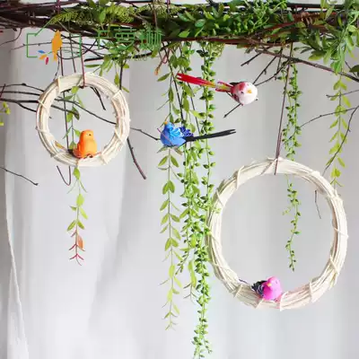Rice white rattan ring Indonesian Vine ring ring naked Ring Festival wedding storefront window hanging wreath decorations