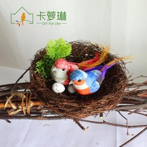 Carolyn handmade rattan woven birds nest suit Garden decoration Garden dress simulation birds nest photo props