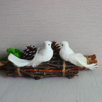 Carolyn white bird feather bird ornaments desktop decoration simulation white bird literary retro photo props