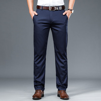 NGR high end 2021 new casual pants mens summer thin loose straight pants business stretch middle-aged trousers