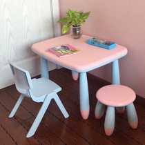 Upgrade the new thickened childrens table and chair Kindergarten table and chair Baby table learning desk Reinforced childrens table and chair set