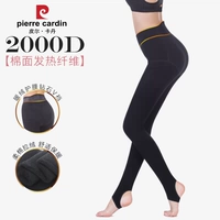 Pierre Cardin 2000D kim cương V cotton chân dài cotton chải ấm bước quần nữ 78003B mặt bông gây sốt quần tất nữ màu đen