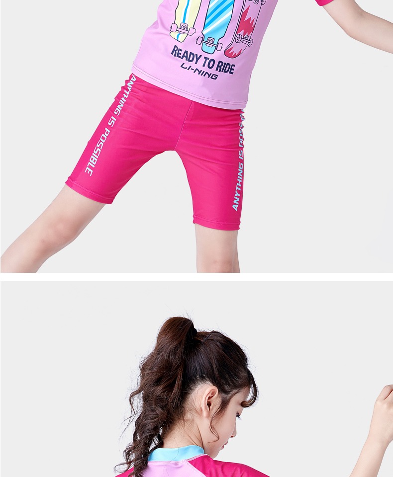 Đồ bơi trẻ em Li Ning chia áo tắm bé trai và bé gái lớn chống nắng bé boxer phù hợp với áo tắm - Bộ đồ bơi của Kid đồ bơi nàng tiên cá cho bé