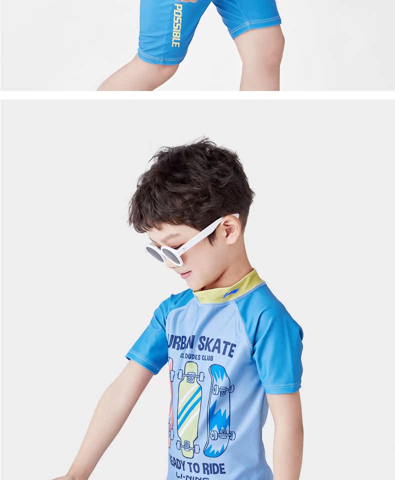 Đồ bơi trẻ em Li Ning chia áo tắm bé trai và bé gái lớn chống nắng bé boxer phù hợp với áo tắm - Bộ đồ bơi của Kid đồ bơi nàng tiên cá cho bé