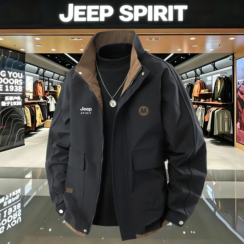 New Style Stand Collar Jacket for Men, Autumn and Winter Workwear Style Casual Coat, Black Multi-Pocket, Large Size, Loose Casual Top New Style Stand Collar Jacket for Men, Autumn and Winter Workwear Style Casual Coat, Black Multi-Pocket, Large Size, Loose Casual Top