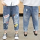 Quần trẻ em bé trai quần denim mùa xuân 2020 mới quần thể thao trẻ em cỡ lớn xu hướng thời trang rộng rãi - Quần