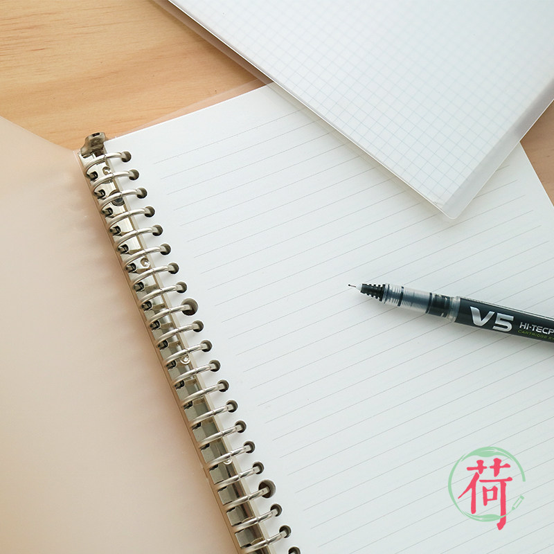 Translucent PP loose-leaf ben shell a4 student notebook b5 minimalist grid cross wire detachable notepad A5