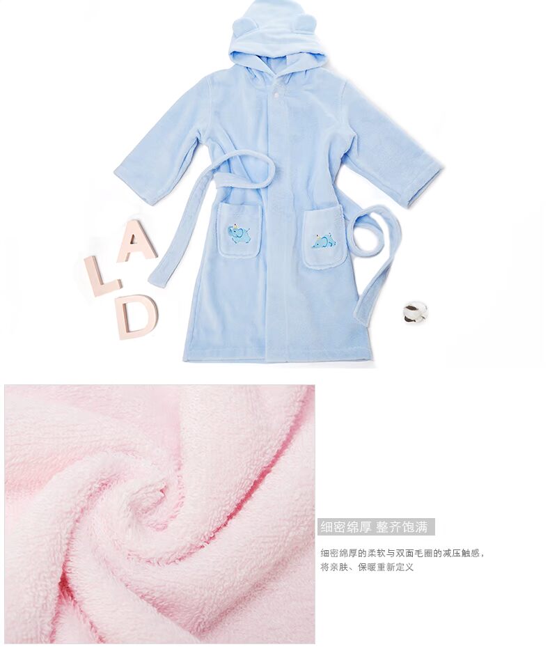 Lớp bông AILANDI Một bộ phim hoạt hình crepe thấp thêu áo choàng tắm cho trẻ em áo tắm khăn tắm khăn tắm mùa xuân và mùa hè - Khăn tắm / áo choàng tắm khăn mặt cho bé