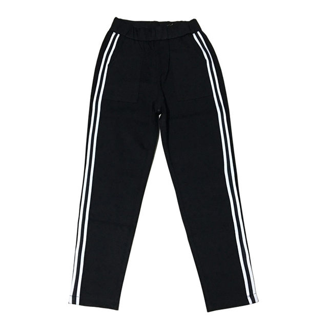 ສາຂາສີຂຽວ A192 Spring and Autumn Striped Edge Loose Slimming Small Leg Pants Sports Casual Nine-Point Pants Women's Versatile Harem Pants