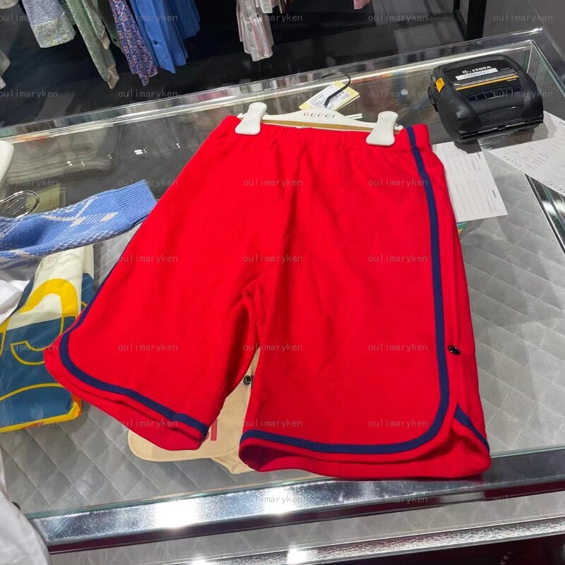Italian Outlet Gucci Boys' Classic Logo Casual Shorts Red 12A Years Old