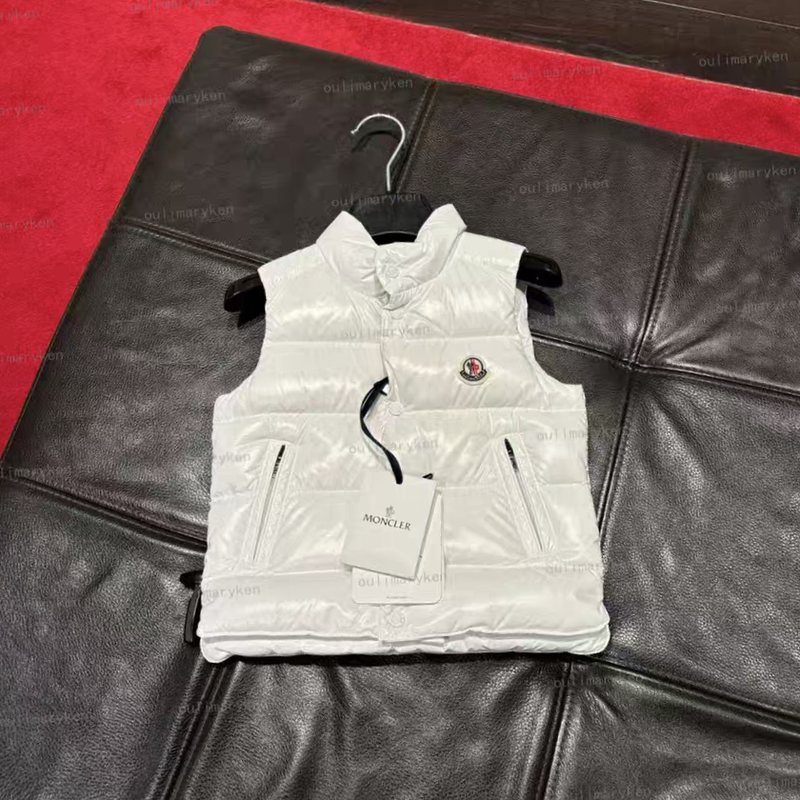 Italian Outlet Moncler Baby Stand-Up Collar down Jacket Vest Bernard White 18/24 Months