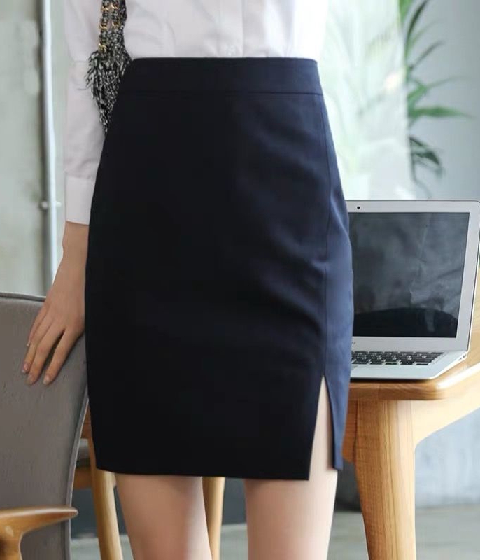 2025 New Professional Skirt for Women, Slit Pencil Skirt, Hip-Hugging Black Suit Work Skirt, Short Skirt for Summer
