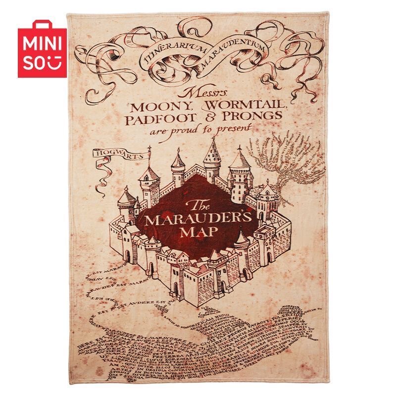 Miniso Harry Potter Series Marauder's Map Blanket Leisure Blanket Warm and Comfortable Peripheral Gift