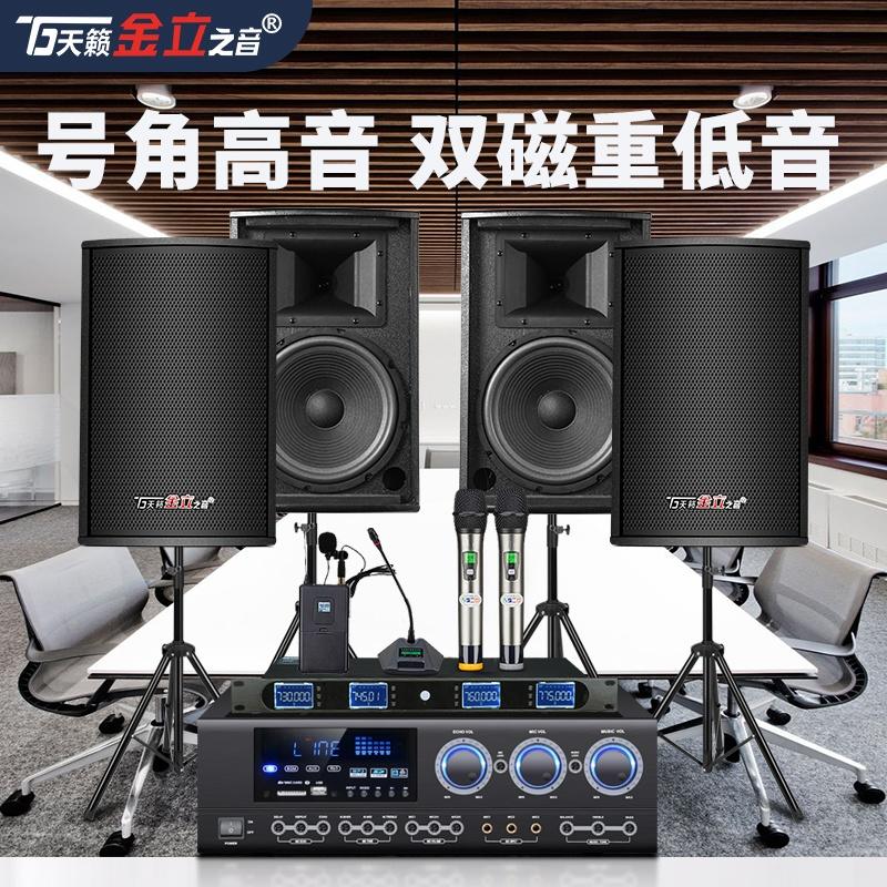 Sounds of nature Jinli Zhiyin T8 10 inch professional conference room audio set Dance studio gym high-power speaker amplifier Home KTV home special microphone microphone