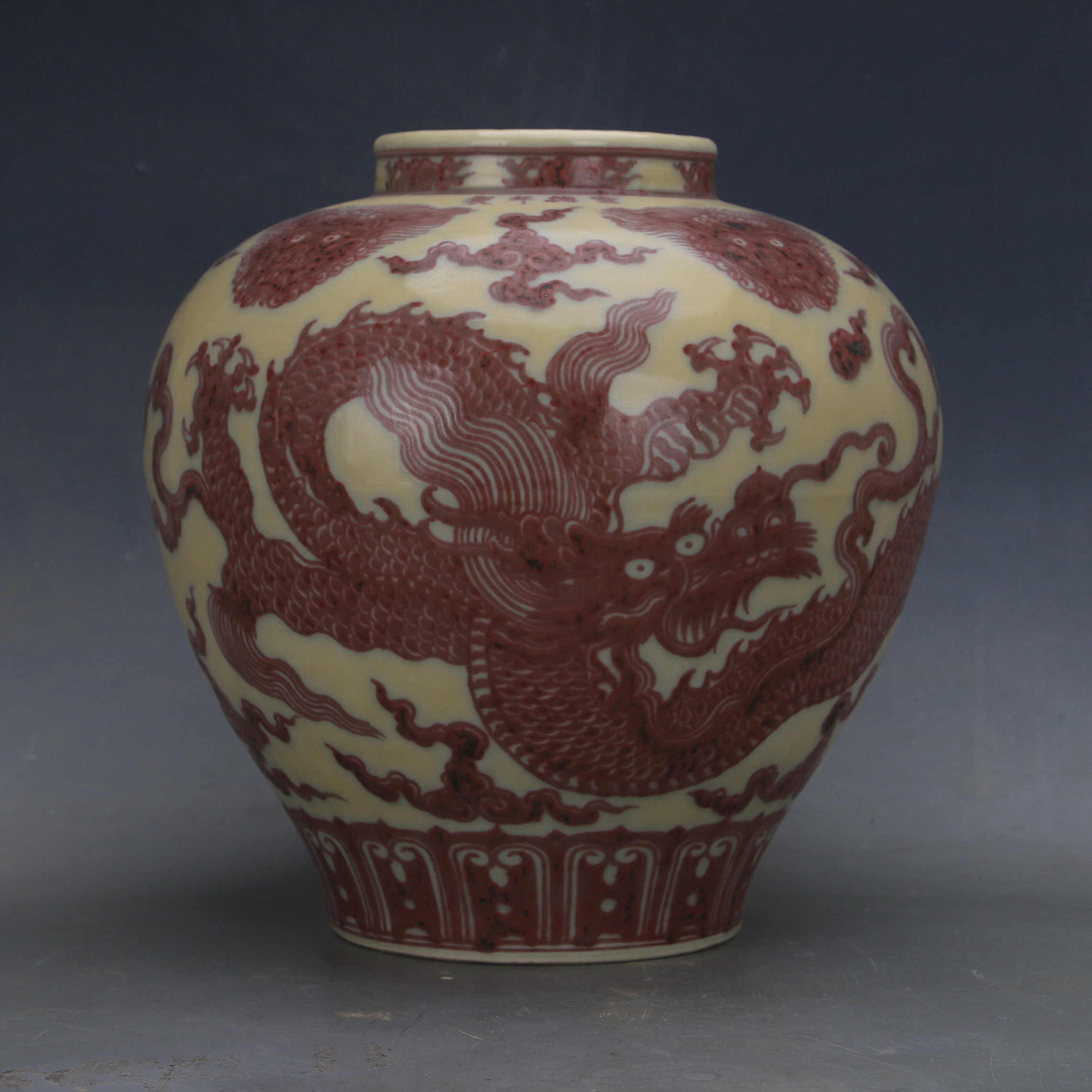 永し 明時代 大明宣德年製 青花龍紋罐 一対 古陶磁器 陶芸 中国陶瓷器