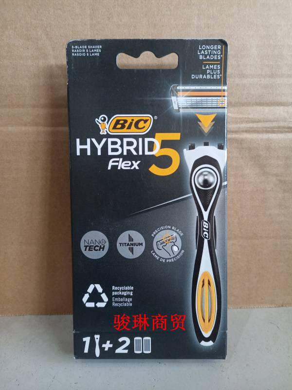  French Bic Men's Five-Blade Razor (1 Handle + 2 Blades) Made in Greece