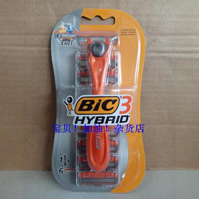 Мужская трехслойная бритва French Bic, 3-слойные лезвия, 1 безголовка + 6 лезвий на ручке, производство Греция.