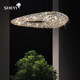 Manooi Italian-Style Light Luxury Villa Restaurant Imported Egyptian Crystal Chandelier Creative Triangular Living Room Lamp for Duplexes