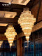 Villa High-Ceiling Large Chandelier, Imported Crystal Long Chandelier, Duplex Floor-To-Ceiling Light Luxury Living Room and Dining Room Lighting Fixtures