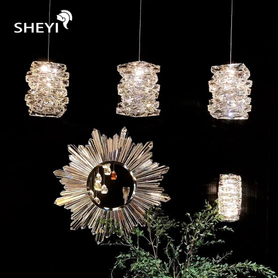 Songbeike Light Luxury Modern Imported Egyptian Crystal Small Chandelier Bar Island Entrance Light Creative Bedroom Bedside Lamp