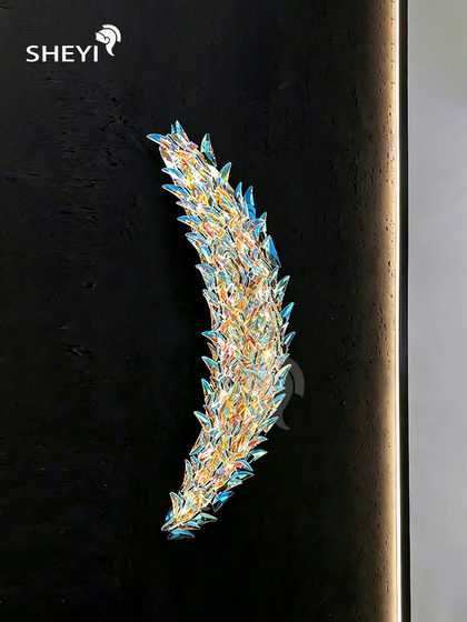 Italian-Style Light Luxury Artistic Colorful K9 Crystal Butterfly Decorative Lighting Wall-Mounted Bedroom Living Room Creative Crescent Wall Lamp