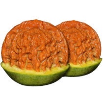 Wenwan walnut white lion four buildings flat valley ingot thick tendon southern Xinjiang stone official hat grinding disc playing disc antique