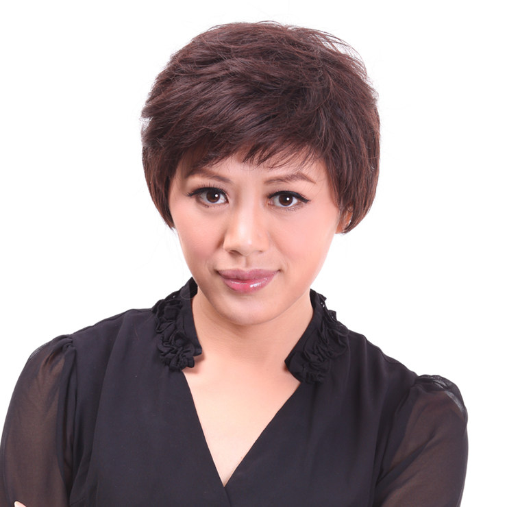假发中老年短发中年女士妈妈 中老年假发女款短卷 蓬松逼真短直发