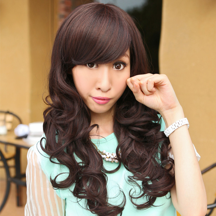 假发女 长卷发 蓬松 时尚 假发长卷 梨花头 逼真大波浪 整顶假发