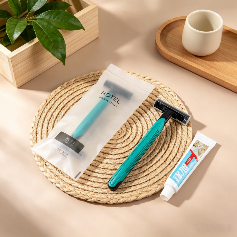 High-End Homestay and Hotel-Specific Disposable Razors, Direct Supply from the Manufacturer, Double-Layer Razor with Rubber Handle
