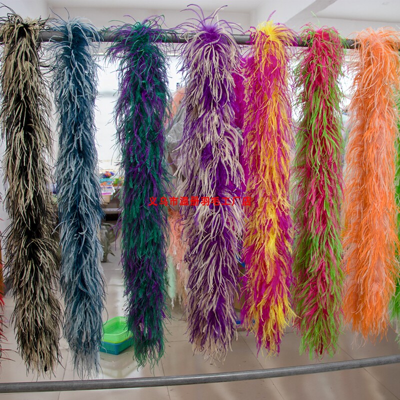 Colorful Mix and Match Ostrich Tops Clothing Accessories Dress Skirt Dressing Gown Decoration Ostrich Feather Scarf Stage Catwalk