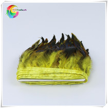 Warm book feathers hot-selling bright black yellow rooster wool cloth edge purple swimming lace bar mitzvah special one meter one piece
