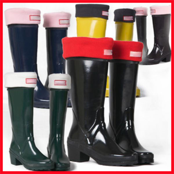 Mid-High Rain Boots with Fleece Lining, Warm Hunter Rain Boots Socks, Floor Socks, Warm Shoe Socks for Outdoor Use
