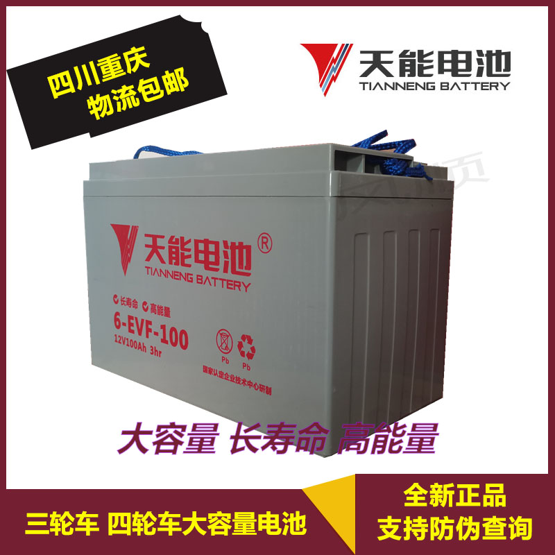Tien Neng battery 12V100AH battery washing machine electric car patrol car three-wheel four-wheeler large capacity battery
