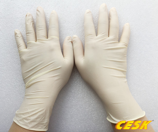 Latex Gloves Rubber Dust-Proof Purgering Gloves Milk White Light Yellow Disposable Dust-free Gloves 50 Double
