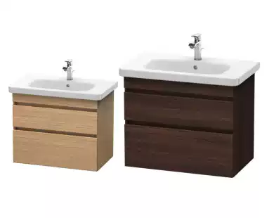 Duravitt Bathroom Cabinet DuraStyle Double Drawer Hanging Wall Cabinet DS6481 Oak Dark Maroon