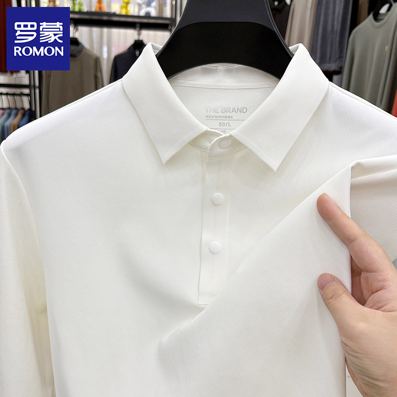 Romon Spring and Autumn Polo Shirt Men's 2025 New Style Turn-Down Collar Long Sleeve T-Shirt Men's Casual Business Plus Size Top Romon Spring and Autumn Polo Shirt Men's 2025 New Style Turn-Down Collar Long Sleeve T-Shirt Men's Casual Business Plus Size Top